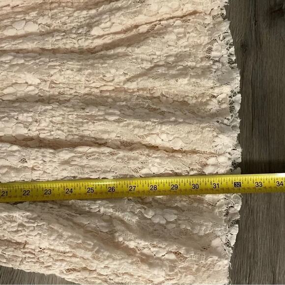 Free People Long Sleeve Ruched Lace In Cream Size XS - Picture 10 of 10